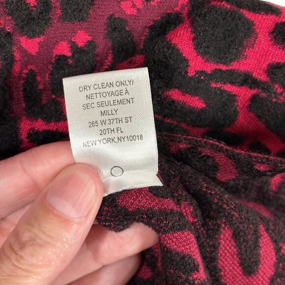 Milly Pink & Black Textured Cheetah Mermaid Bodycon Dress Women's Size Small New - Picture 8 of 9